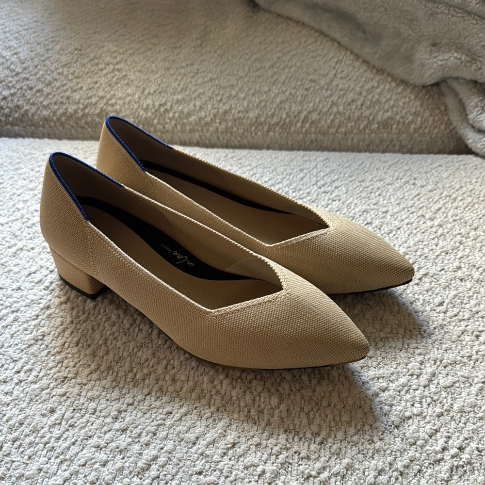 Rothy's Tan Pointed-Toe Loafers